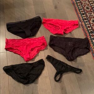DKNY Black and Red Panties Set Intimates & Sleepwear
